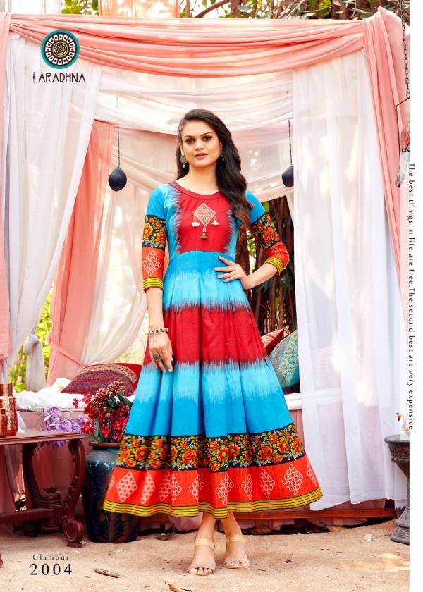 Aradhna Glamour 2 Fancy Wear Heavy Rayon Embroidery Anarkali Kurti Collection